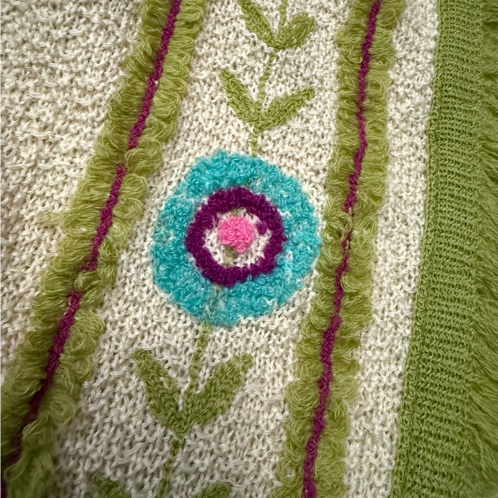 Jack Winter Vintage Knitwear Floral Embroidered Sweater Vest Rare Find - Picture 4 of 10